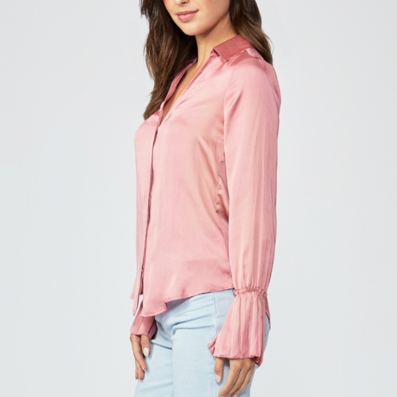 PAIGE Flared Sleeve Pink Blouse - Picture 7 of 7